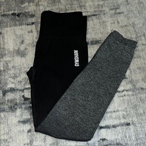 Gymshark Black and Gray Ombré Leggings